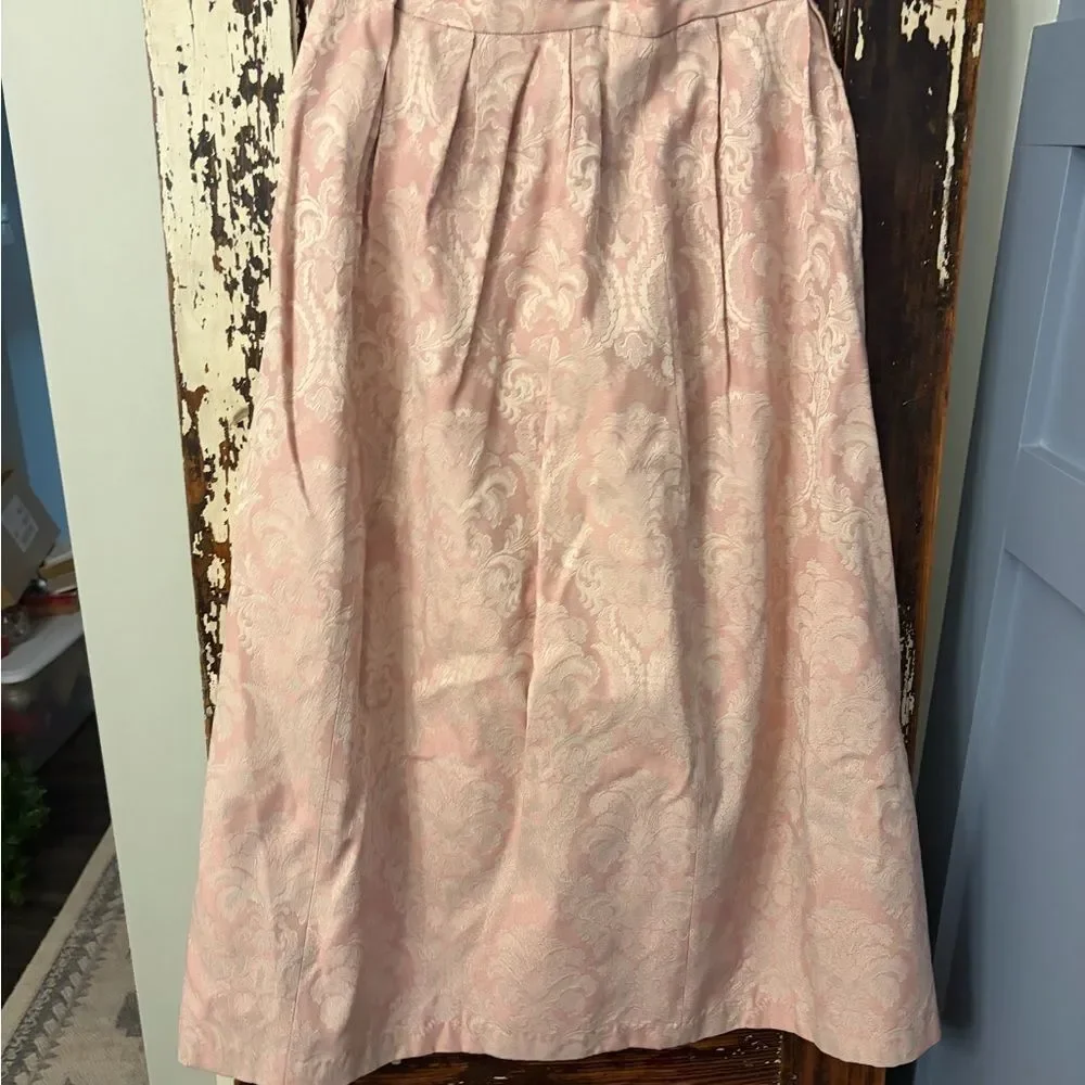 Cloak of Many Colors by Liberty $ Lucretia Elegant Pink Damask Women's Skirt 12